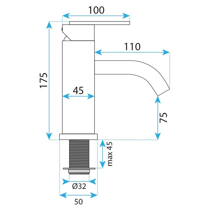 REA-B5505 - Mešalna pipa ONTARIO za umivalnik, 17,5 cm, v brušenem zlatu