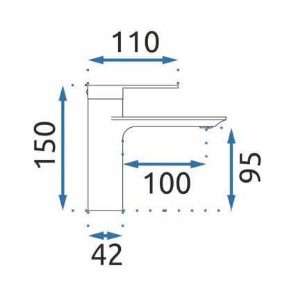 REA-B6202 - Pipa za umivalnik STORM 15 cm sijajni krom