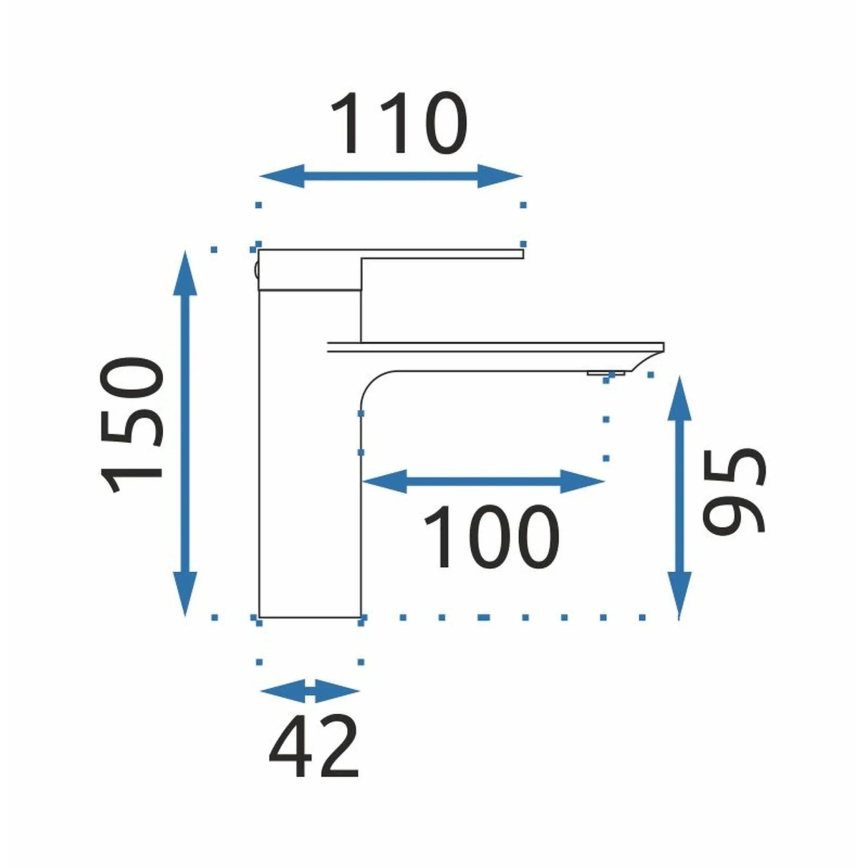 REA-B6202 - Pipa za umivalnik STORM 15 cm sijajni krom