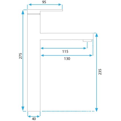 REA-B6215 - Baterija za umivalnik PIXEL 27,5 cm zlata