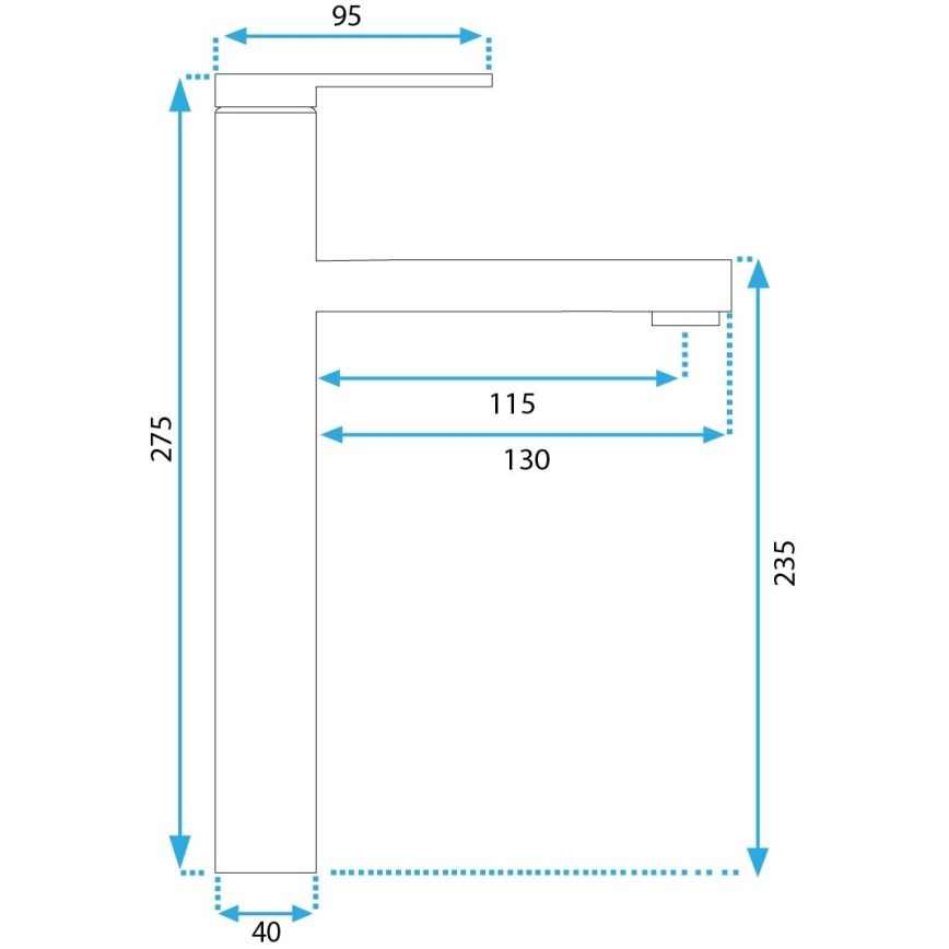 REA-B6215 - Baterija za umivalnik PIXEL 27,5 cm zlata