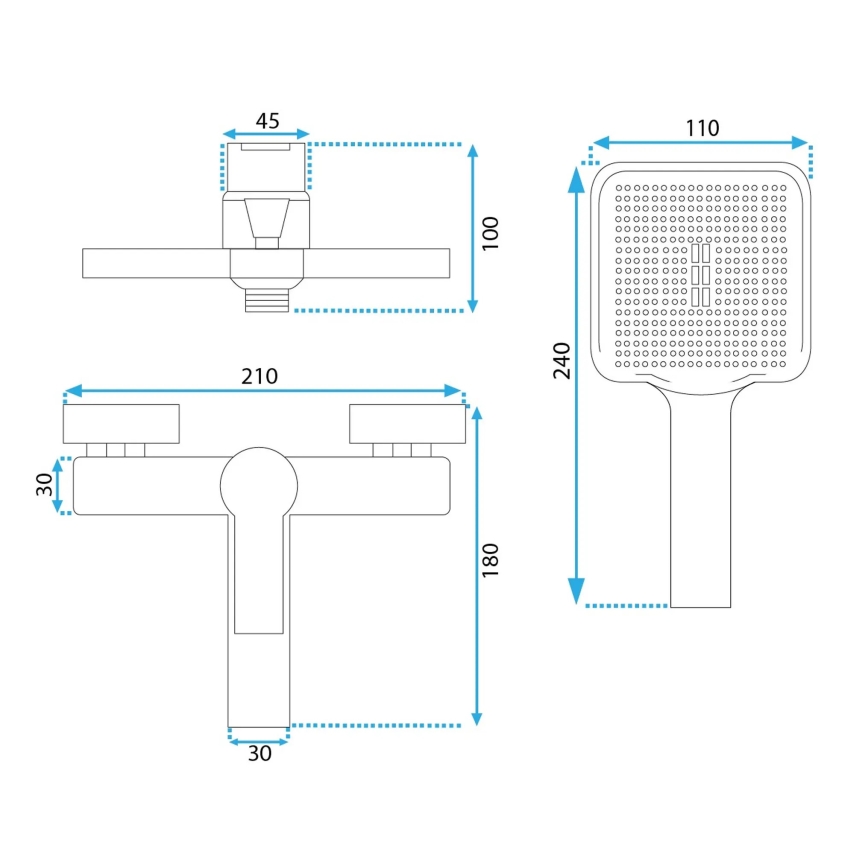 REA-B6414 - Komplet za kad z armaturo ARGUS v brušenem zlatu