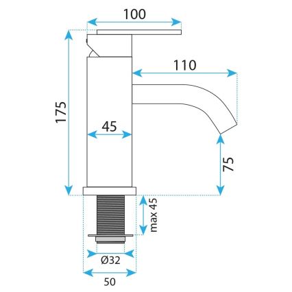 REA-B6444 - Pipa za umivalnik FOSTER 18,2 cm zlata