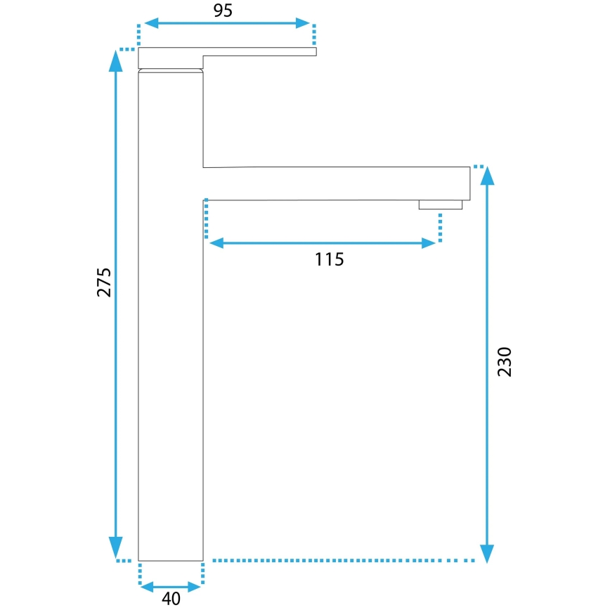 REA-B6562 - Mešalna pipa PIXEL za umivalnik 27,5 cm, sijajni krom