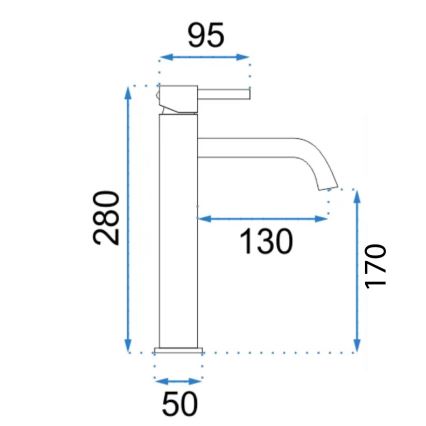 REA-B6896 - Umivalniška armatura LUNGO 28 cm, brušeno zlato