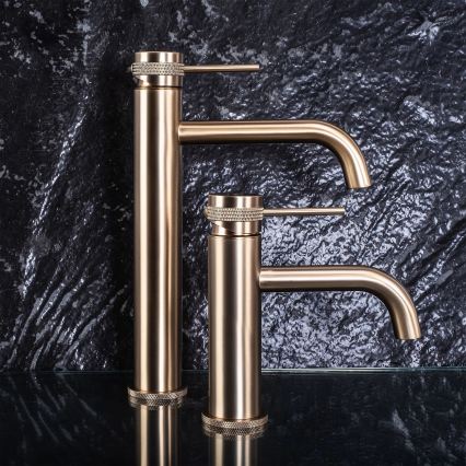 REA-B6950 - Mešalna pipa za umivalnik LUNGO 16,5 cm, brušeno zlata