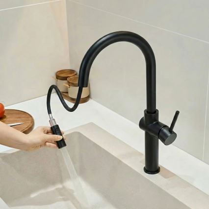 REA-B7200 - Kuhinjska pipa z izvlečno prho FRESH 45 cm črna