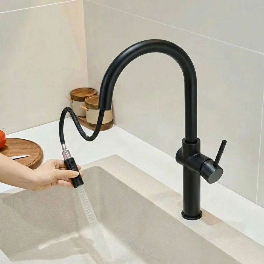 REA-B7200 - Kuhinjska pipa z izvlečno prho FRESH 45 cm črna