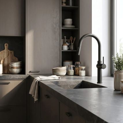 REA-B7200 - Kuhinjska pipa z izvlečno prho FRESH 45 cm črna