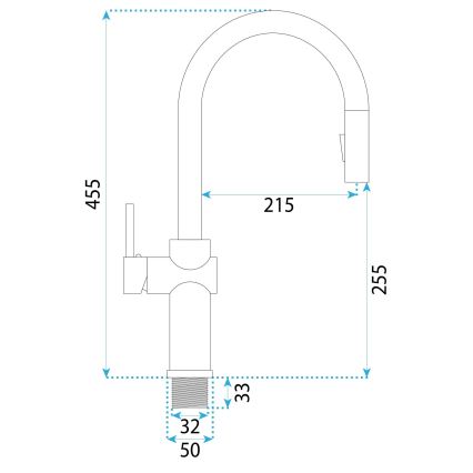 REA-B7200 - Kuhinjska pipa z izvlečno prho FRESH 45 cm črna