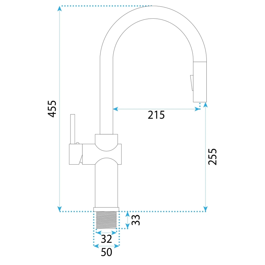 REA-B7200 - Kuhinjska pipa z izvlečno prho FRESH 45 cm črna