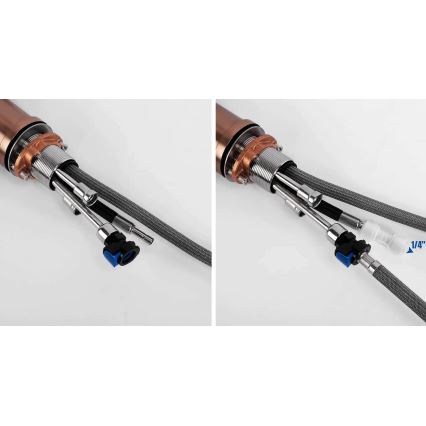 REA-B7436 - Kuhinjska armatura s izvlečno prho in vgrajenim filtrom ECO FRESH 37,5 cm medena