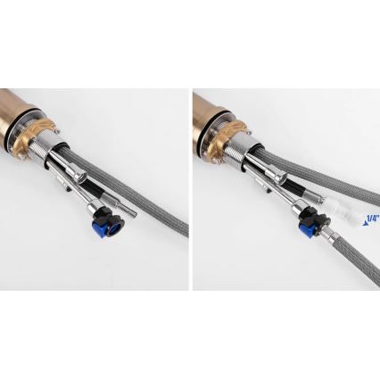 REA-B7596 - Kuhinjska pipa z izvlečno prho in filtrom ECO FRESH, 37,5 cm, brušeno zlata