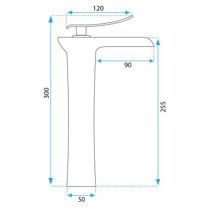 REA-B8120 - Pipa za umivalnik LAGUNA 30 cm brušeno zlato