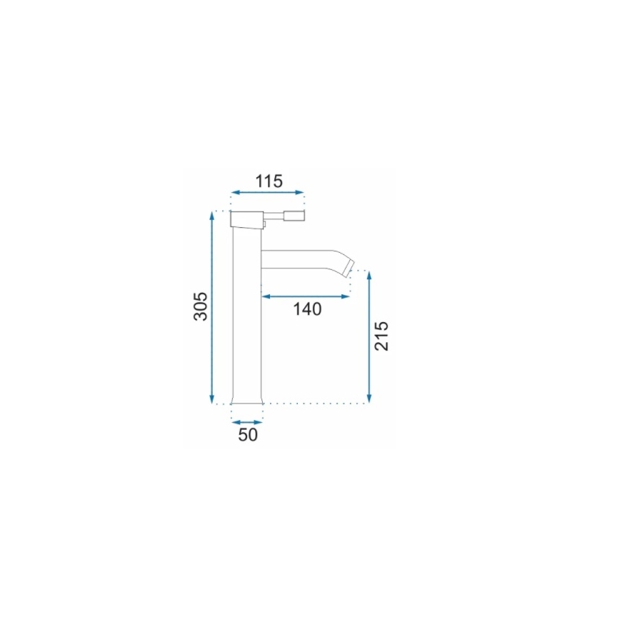 REA-B8665 - Umivalni mešalnik GRAF 30,5 cm črn