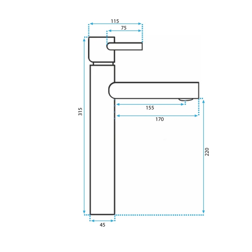 REA-B8803 - Pipa za umivalnik TESS 31,5 cm zlata