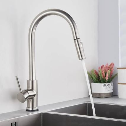 REA-B9146 - Pomivalna pipa z izvlečno prho FRESH 39,5 cm nikelj