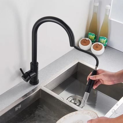 REA-B9147 - Kuhinjska pipa z izvlečnim pršilcem FRESH 39,5 cm mat črna