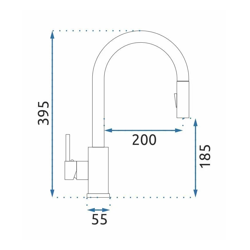 REA-B9148 - Kuhinjska pipa z izvlečno prho FRESH 39,5 cm, brušeno zlato