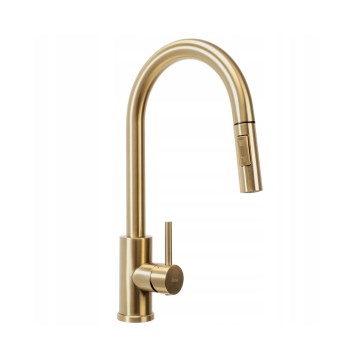 REA-B9842 - Dotikavna kuhinjska pipa z izvlečno prho FRESH TOUCH 37 cm 4xAA brušeno zlato