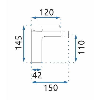 REA-B9965 - Pipa za bide HASS, 14,5 cm, mat črna