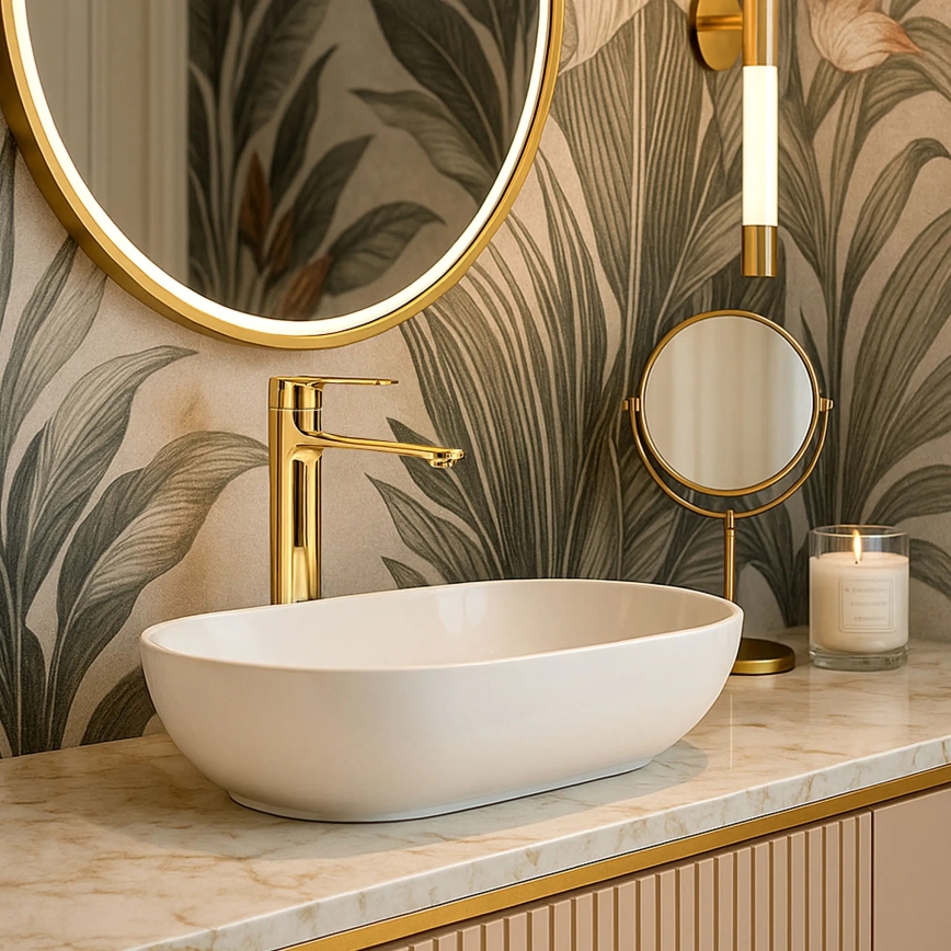 REA-B9983 - Pipa za umivalnik STORM 29,5 cm, zlata