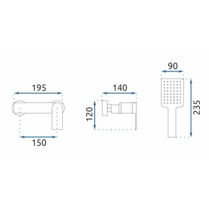 REA-B9984 - Tuš komplet z baterijo STORM, zlata