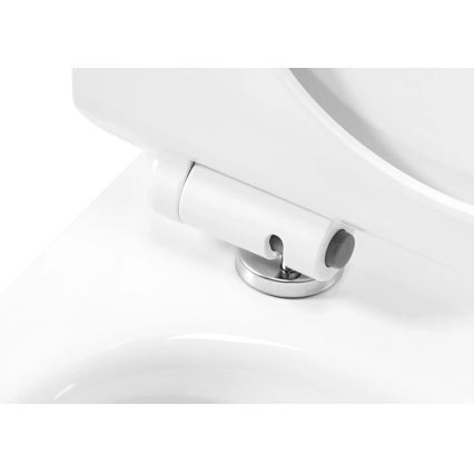 REA-C1400 - Viseča WC školjka z WC desko CARTER RIMLESS keramika/bela