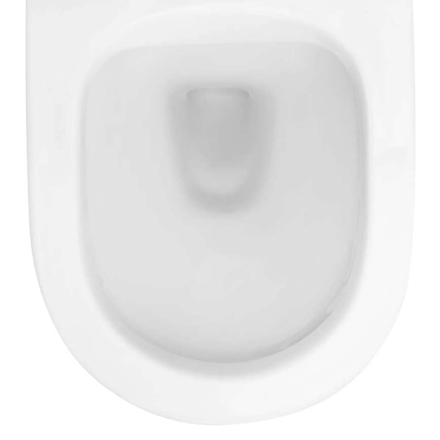 REA-C2760 - Viseča WC školjka s sedežno desko CARLO FLAT MINI RIMLESS keramika/sijajna bela