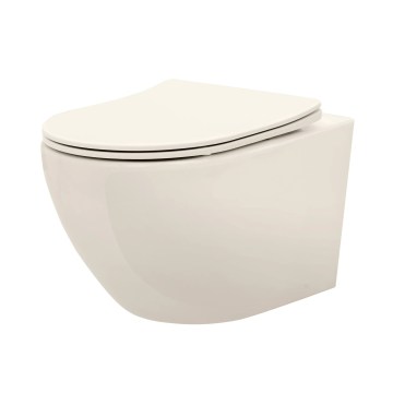 REA-C5500 - Viseča WC školjka s sedežem CARLO MINI TORNADO RIMLESS keramika/kremna