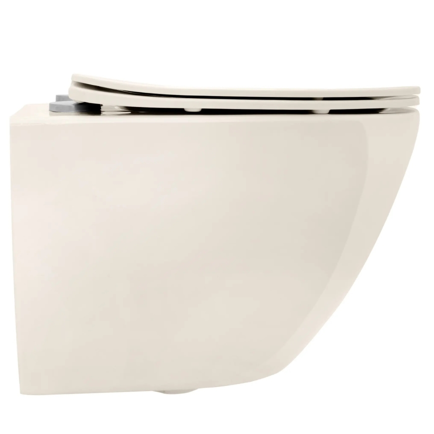 REA-C5500 - Viseča WC školjka s sedežem CARLO MINI TORNADO RIMLESS keramika/kremna