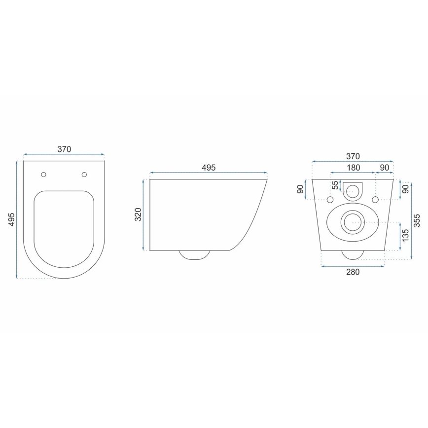 REA-C5500 - Viseča WC školjka s sedežem CARLO MINI TORNADO RIMLESS keramika/kremna