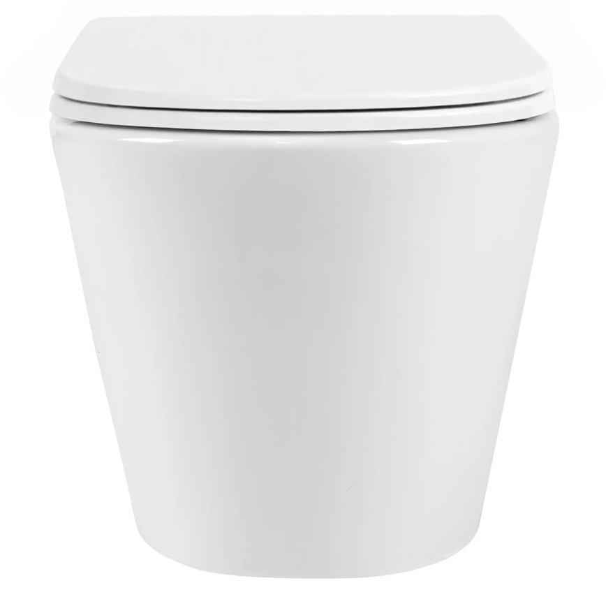 REA-C6800 - Viseča WC školjka s sedežno desko TITO TORNADO RIMLESS keramika/bela