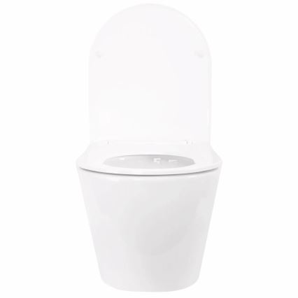 REA-C6800 - Viseča WC školjka s sedežno desko TITO TORNADO RIMLESS keramika/bela