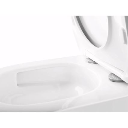REA-C6800 - Viseča WC školjka s sedežno desko TITO TORNADO RIMLESS keramika/bela
