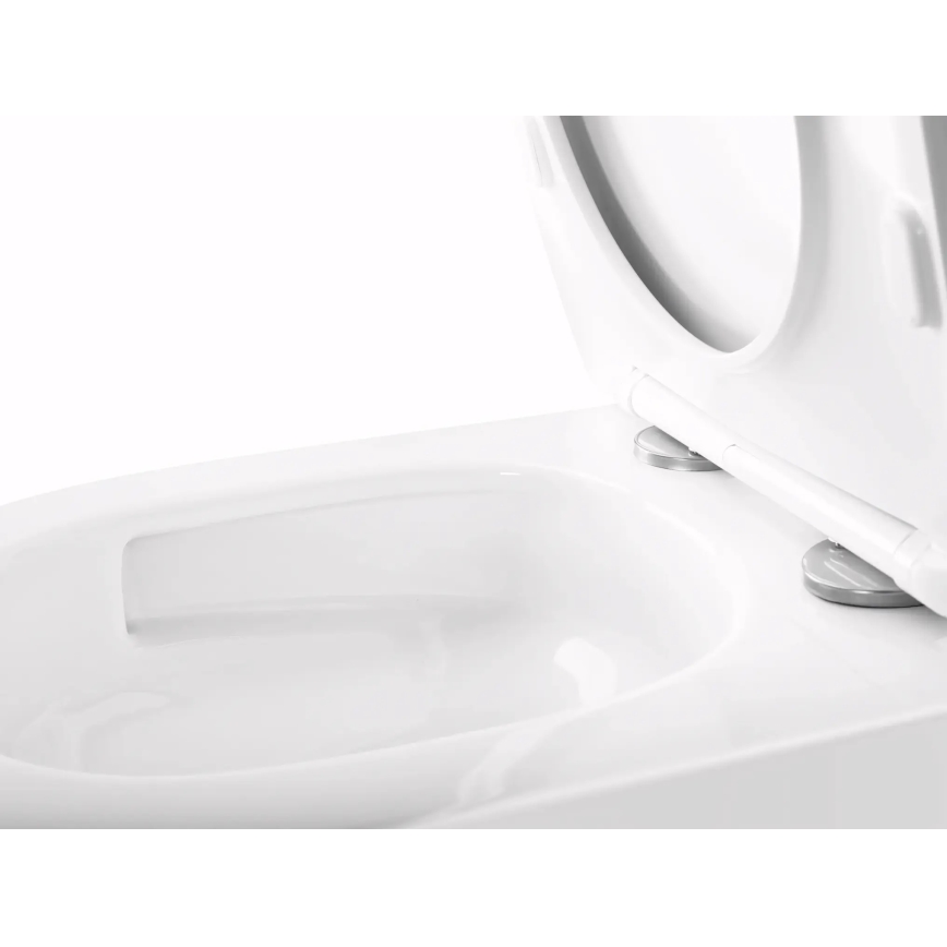 REA-C6800 - Viseča WC školjka s sedežno desko TITO TORNADO RIMLESS keramika/bela