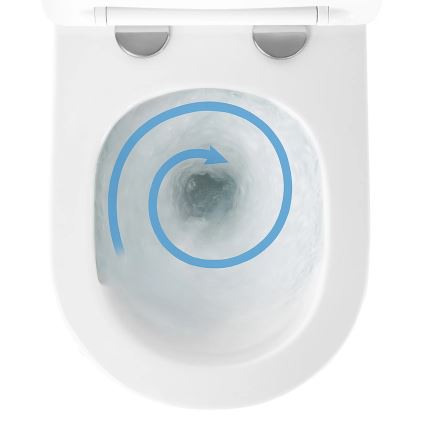 REA-C6800 - Viseča WC školjka s sedežno desko TITO TORNADO RIMLESS keramika/bela
