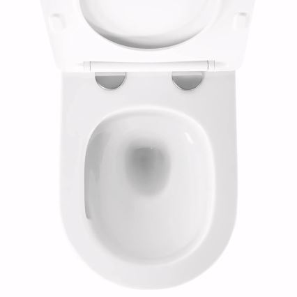 REA-C6800 - Viseča WC školjka s sedežno desko TITO TORNADO RIMLESS keramika/bela
