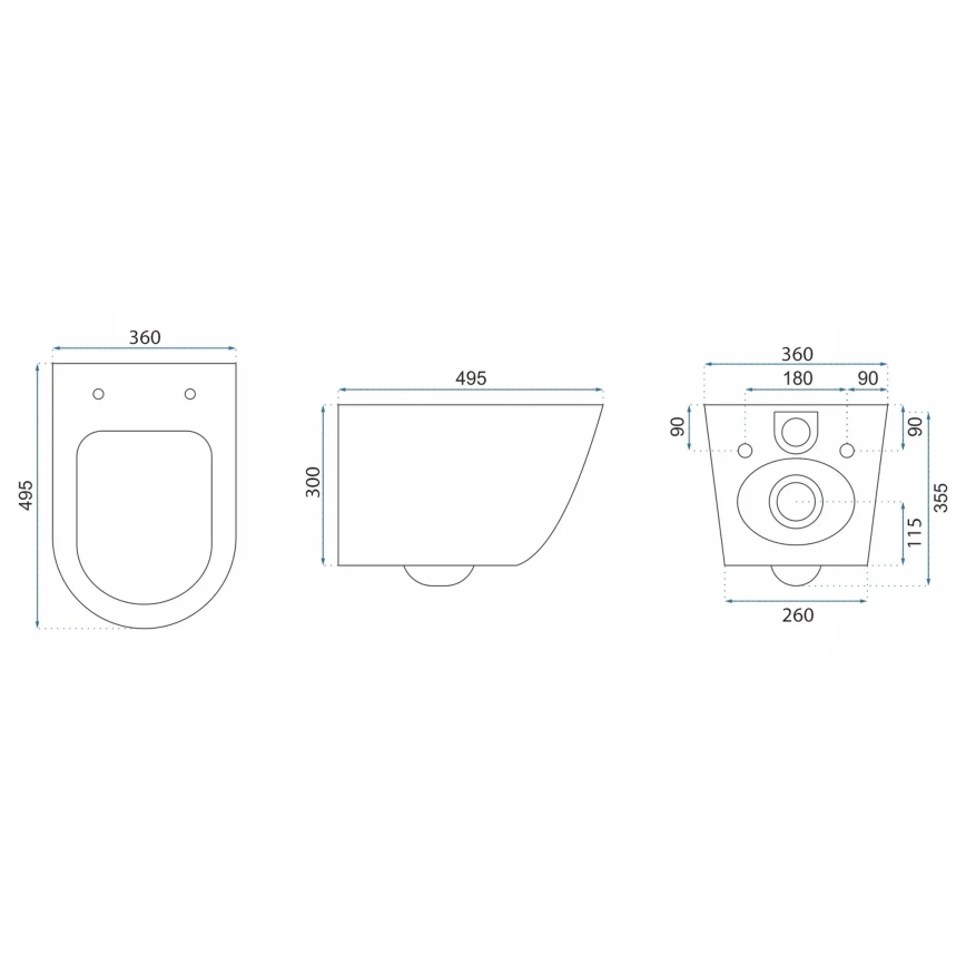 REA-C6800 - Viseča WC školjka s sedežno desko TITO TORNADO RIMLESS keramika/bela