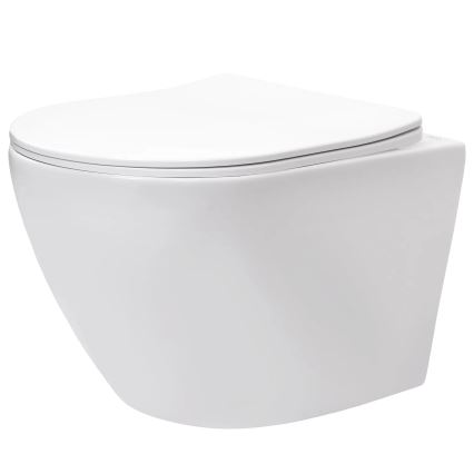 REA-C9701 - Viseča WC školjka z bidetno prho in sedežno desko CARLO LUX keramika/bela