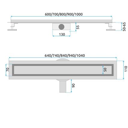 REA-G2742 - Odtokni žleb NEOX PRO 70 cm zlati