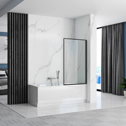 REA-K7632 - Premični zaslon za kad LAGOS 140x70 cm črn/prozoren