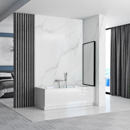 REA-K7632 - Premični zaslon za kad LAGOS 140x70 cm črn/prozoren
