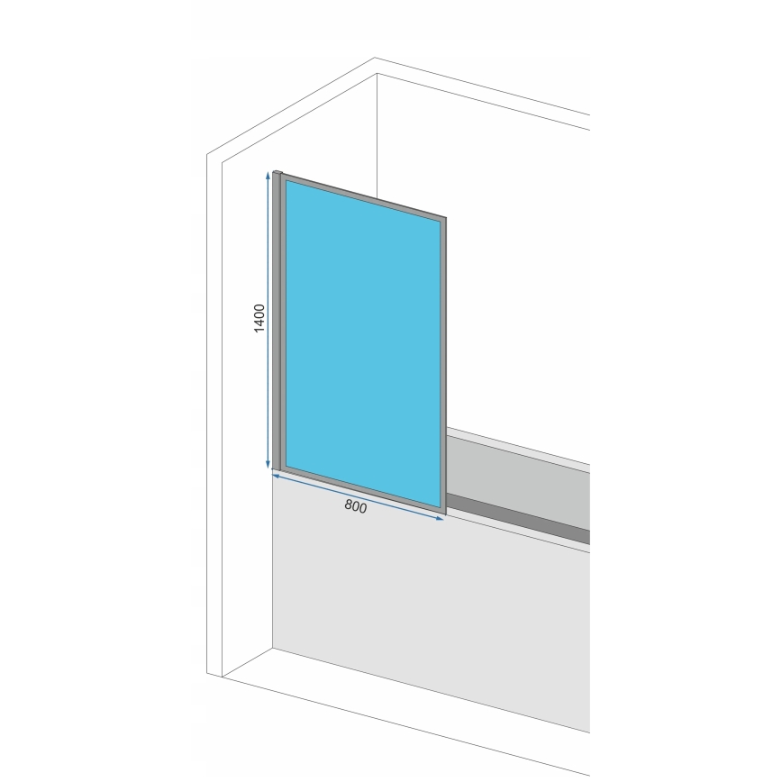 REA-K7633 - Premični zaslon za kad LAGOS 140x80 cm črn/prozoren