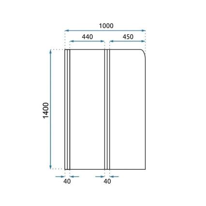 REA-K9777 - Zložljiva kadna stena AGAT 140x100 cm brušeno zlato/prozorno