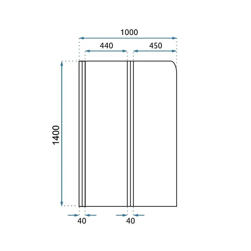 REA-K9777 - Zložljiva kadna stena AGAT 140x100 cm brušeno zlato/prozorno