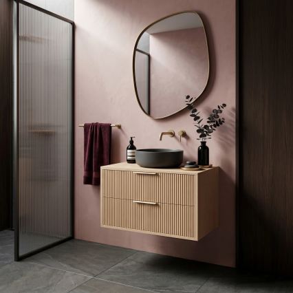 REA-M0409 - Viseča kopalniška omarica pod umivalnik MONO 80x48,5 cm bežna