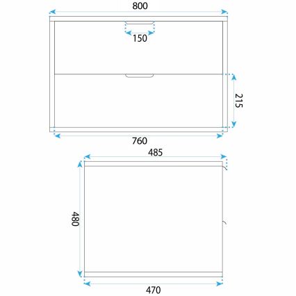 REA-M0409 - Viseča kopalniška omarica pod umivalnik MONO 80x48,5 cm bežna