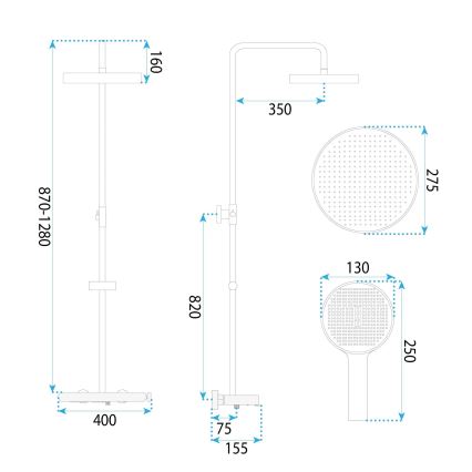 REA-P0353 - Tuš komplet z baterijo FAREL, mat bela
