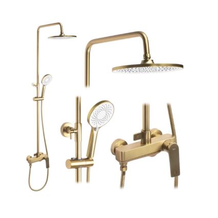 REA-P2400 - Tuš set z baterijo AVALON v brušenem zlatu